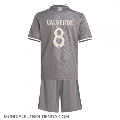 Camiseta Real Madrid Federico Valverde #8 Tercera Equipación Replica 2024-25 para niños mangas cortas (+ Pantalones cortos)